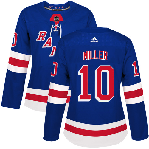 Adidas New York Rangers 10 J.T. Miller Royal Blue Home Authentic Women Stitched NHL Jersey